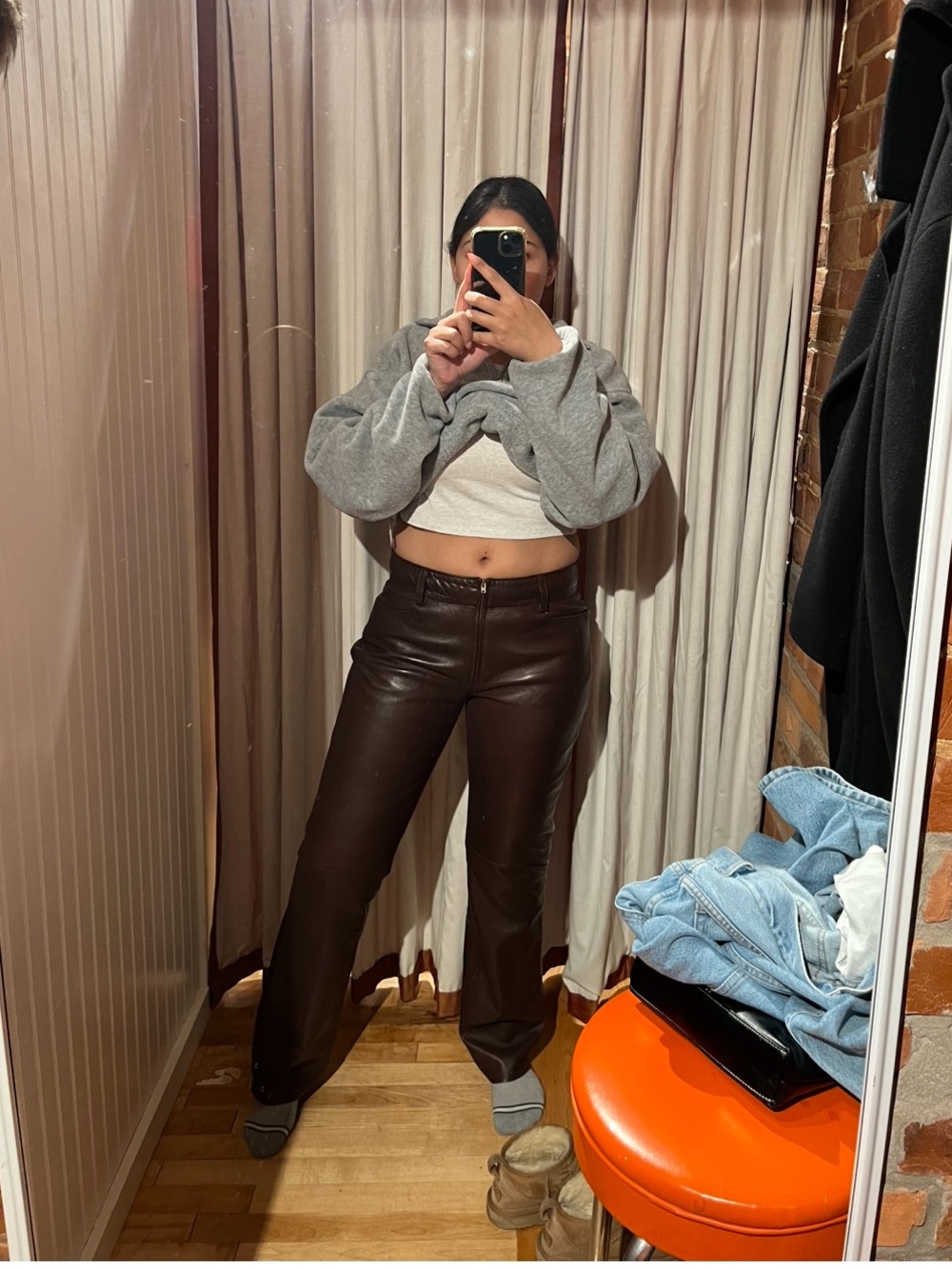 Vintage Banana Republic Brown Genuine Leather Pants size 8 / medium